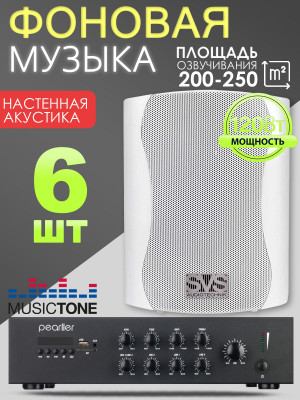 MusicTone MT120W Акустика для кафе бара магазина, комплект