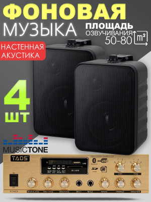 MusicTone MT02B Акустика для кафе, комплект для фоновой музыки