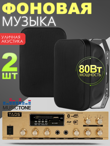 Musictone OMT420 - Фоновая музыка для улицы, влагозащищенная