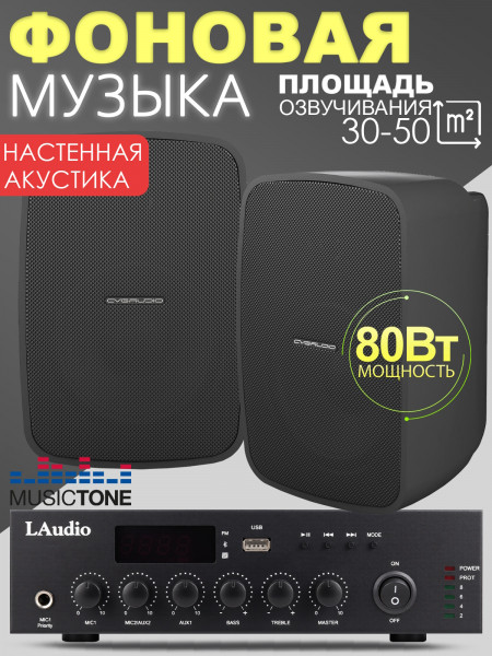 MusicTone SMT80 комплект акустики для кафе с усилителем