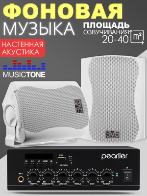 MusicTone MT22 - Акустика для кафе, комплект для фоновой музыки